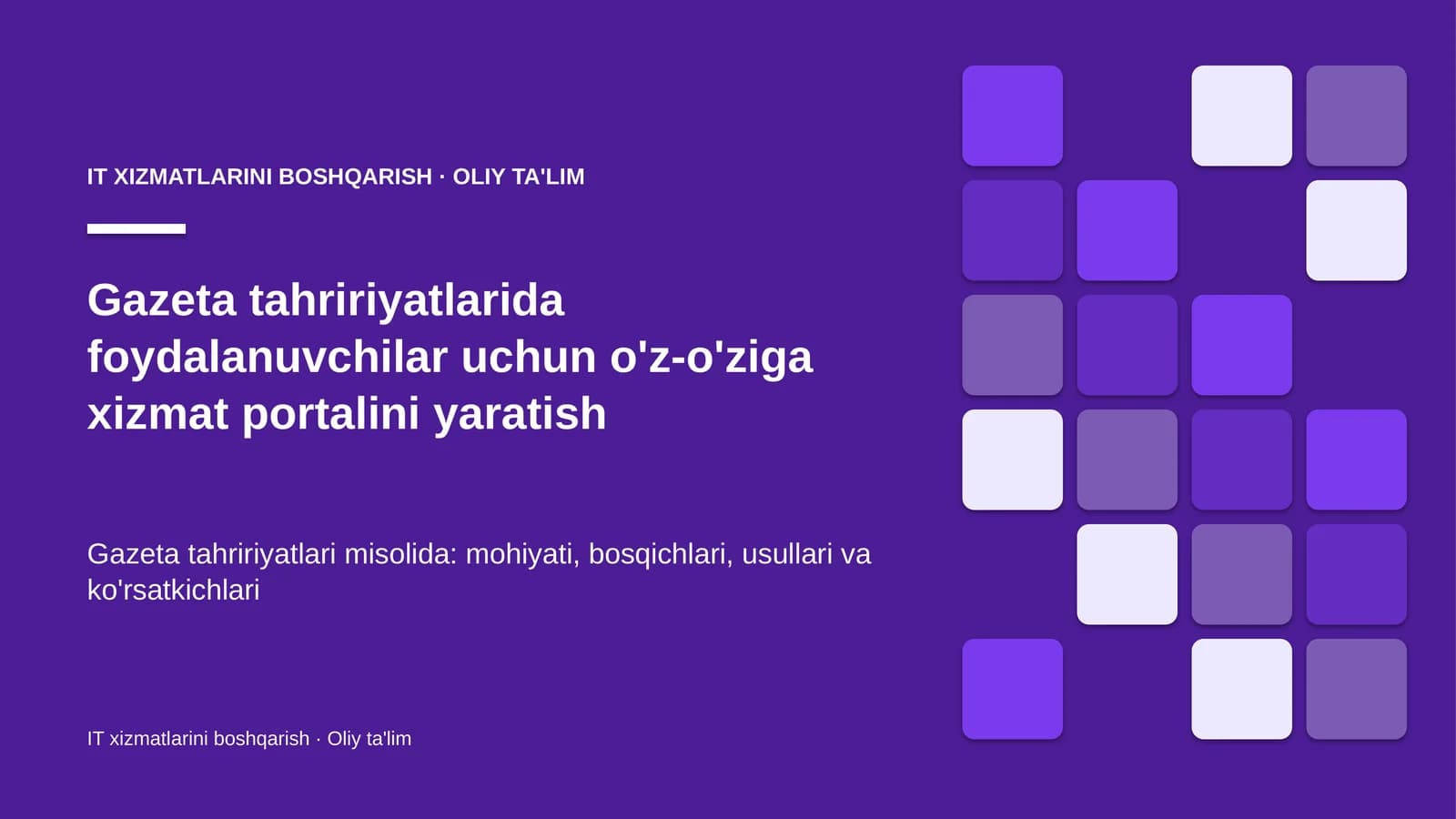 gazeta tahririyatlarida foydalanuvchilar uchun o'z o'ziga xizmat portalini yaratish 8680