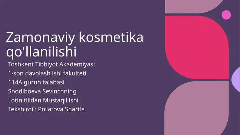 Zamonaviy kosmetika