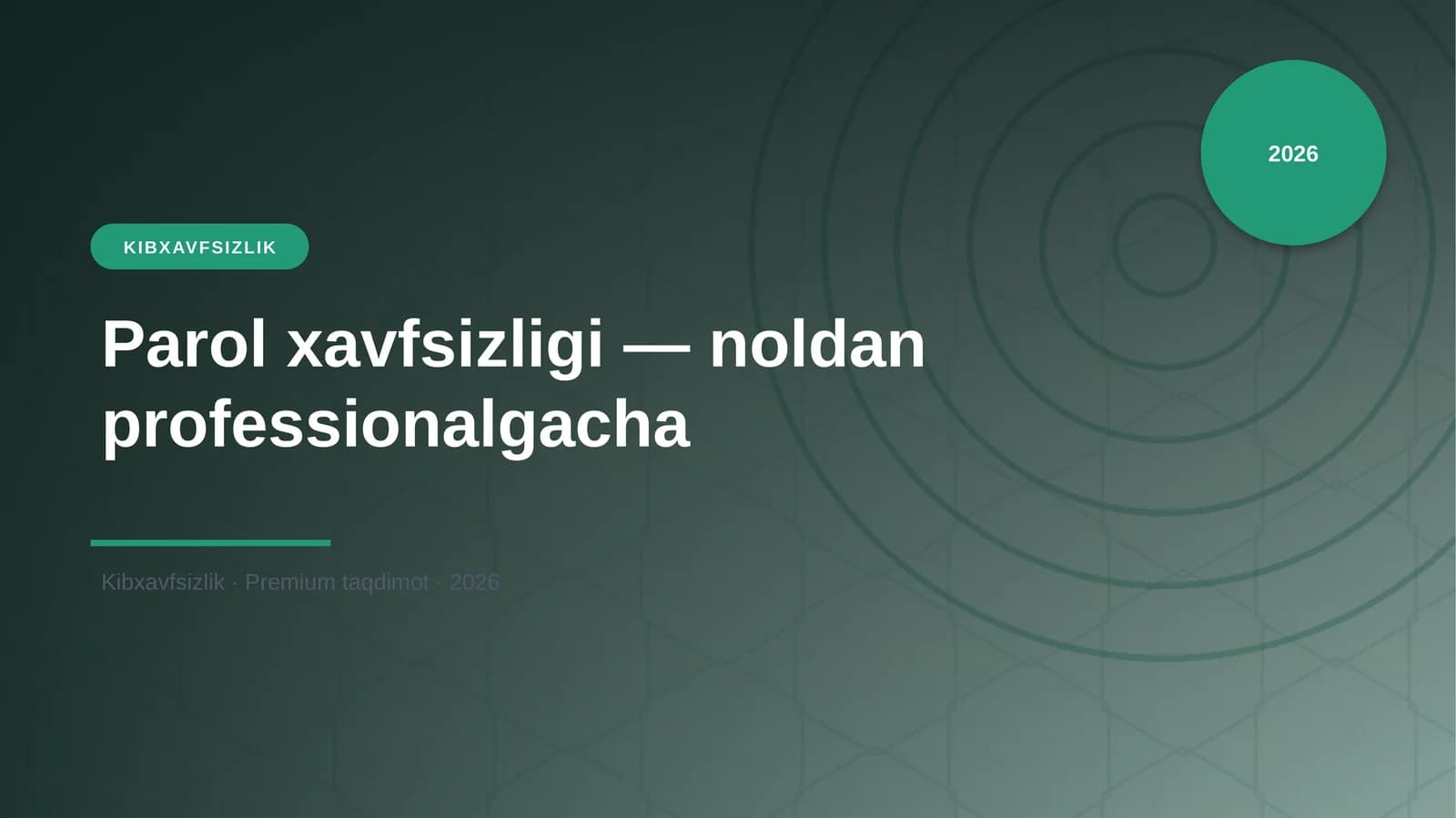 Parol xavfsizligi — noldan professionalgacha