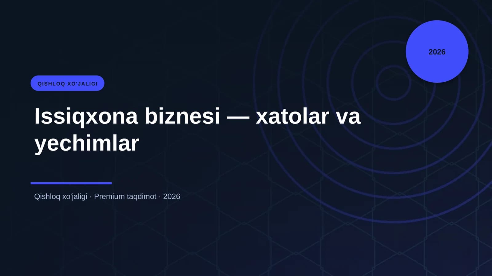 Issiqxona biznesi — xatolar va yechimlar