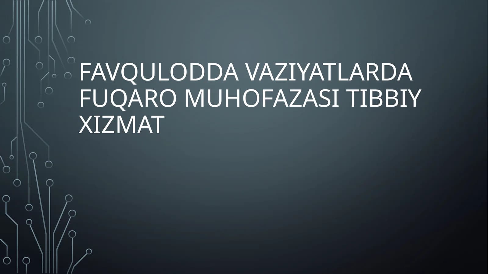 Favqulodda vaziyatlarda fuqaro muhofazasi tibbiy xizmati
