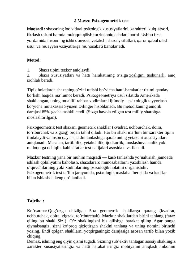 test psixologik