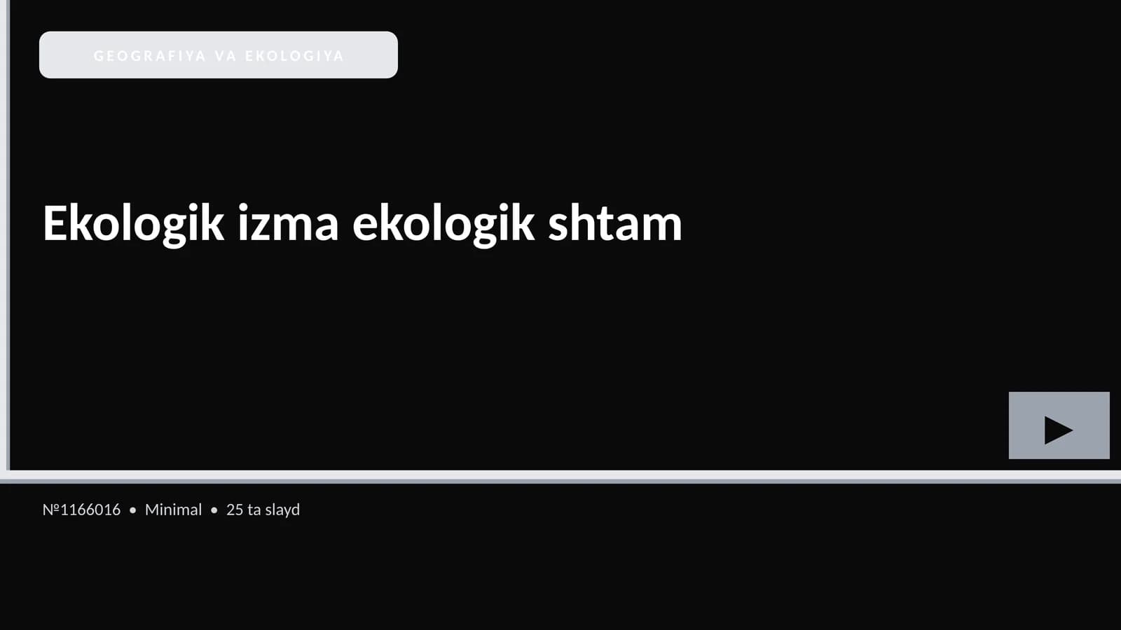 Ekologik izma ekologik shtam
