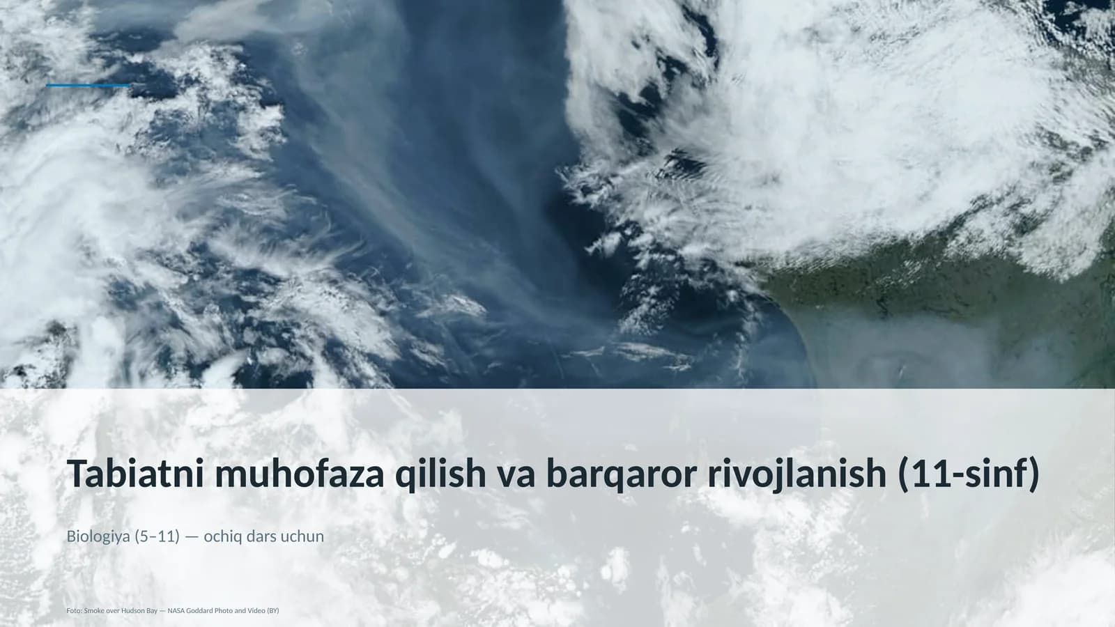 Tabiatni muhofaza qilish va barqaror rivojlanish (11-sinf)