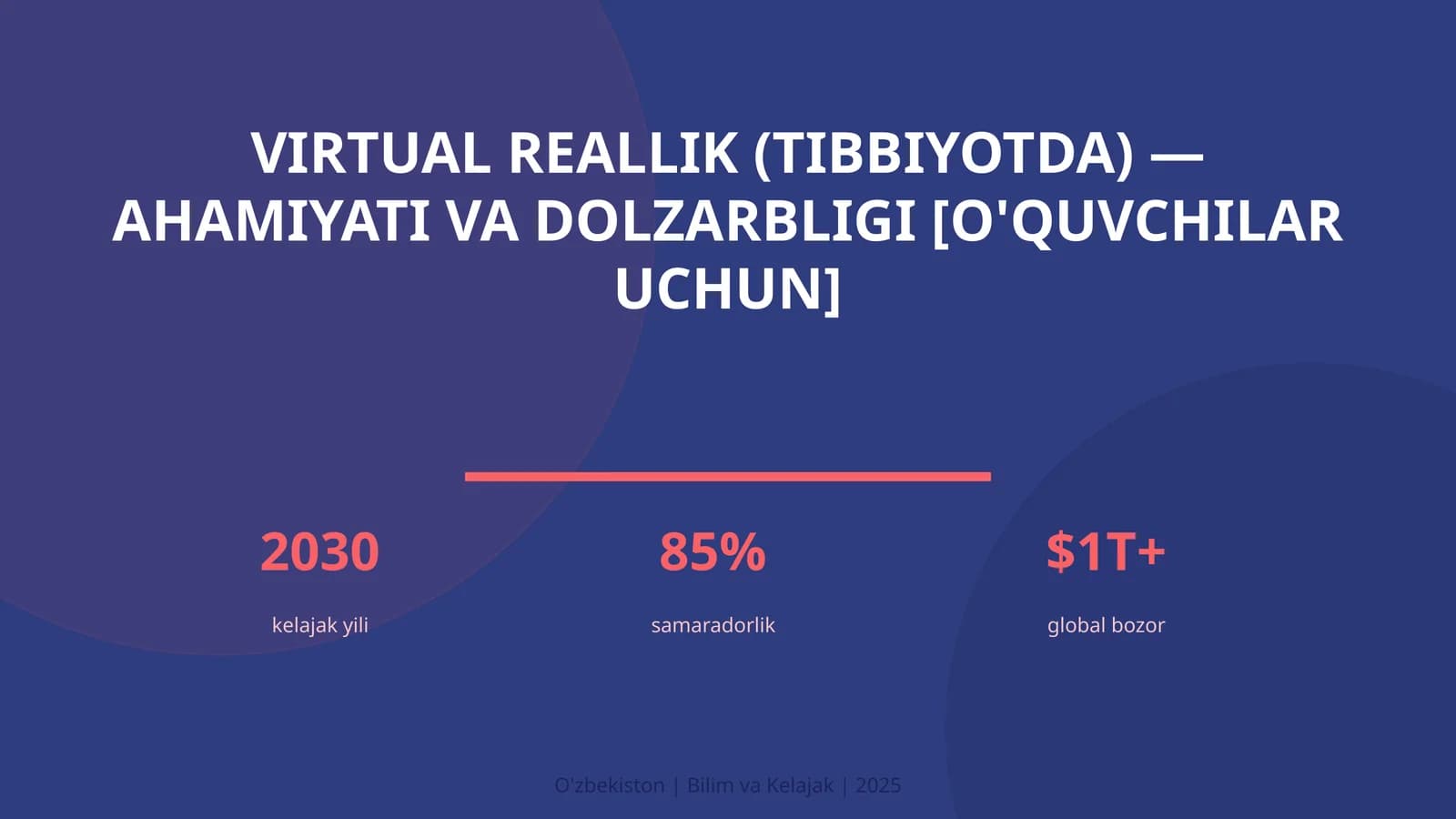 Virtual reallik (tibbiyotda) — ahamiyati va dolzarbligi [o'quvchilar uchun]