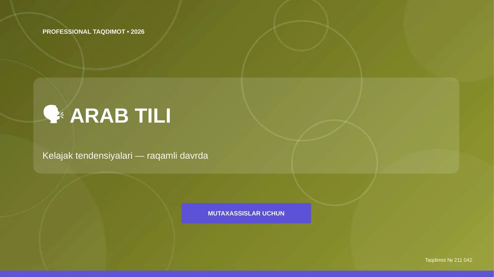 MUTAXASSISLAR UCHUN Taqdimot № 211 042