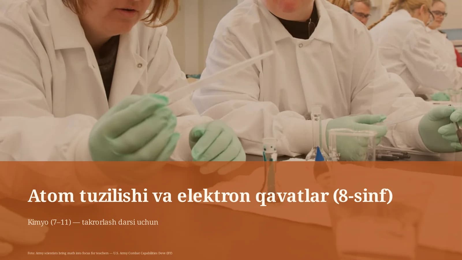 Atom tuzilishi va elektron qavatlar (8-sinf)