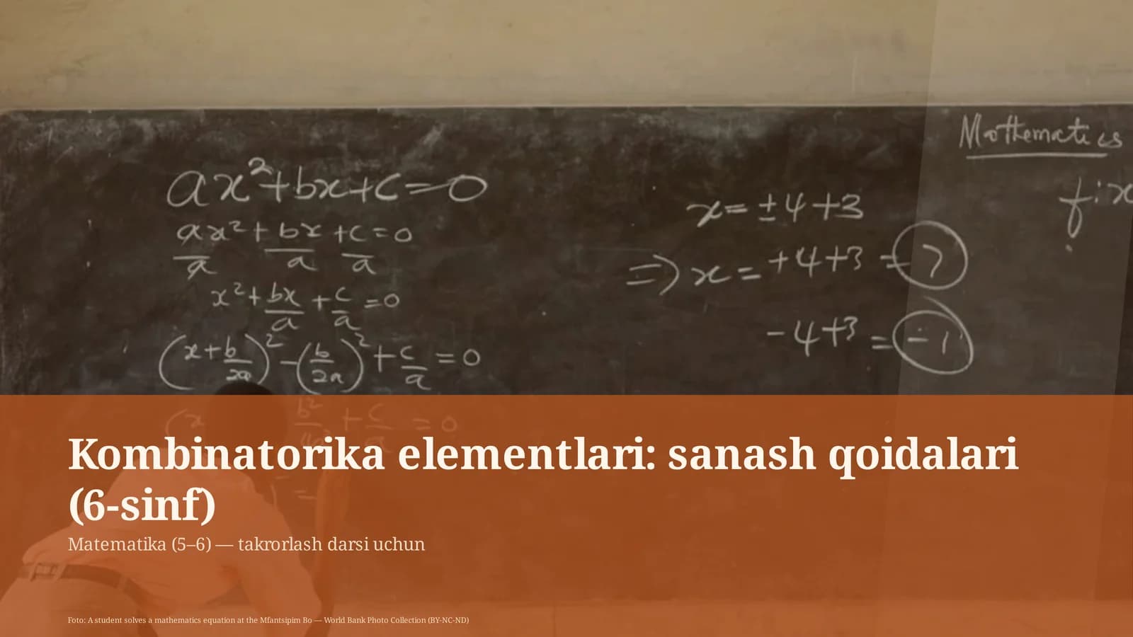Kombinatorika elementlari: sanash qoidalari (6-sinf)