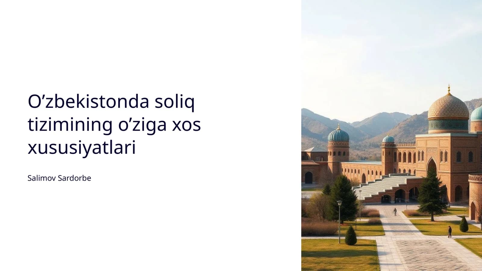 O’zbekistonda soliq qonunchiliginin tarixi