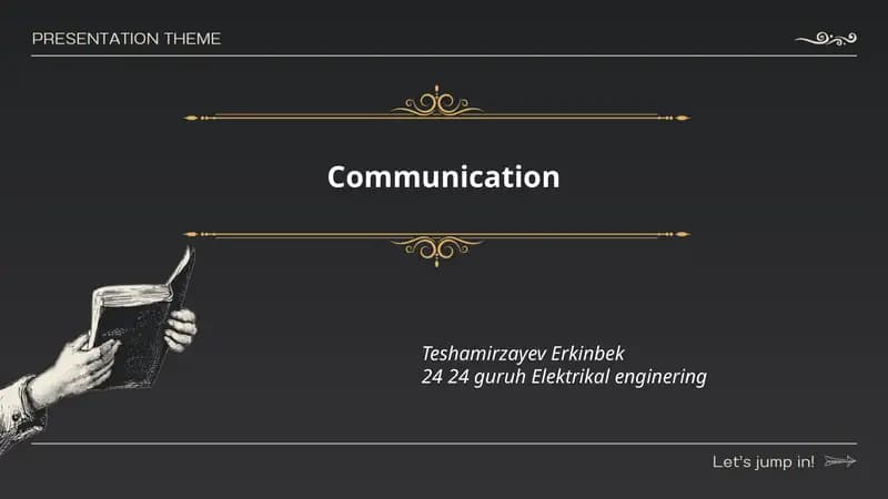 Teshamirzayev Erkinbek Communication Guide