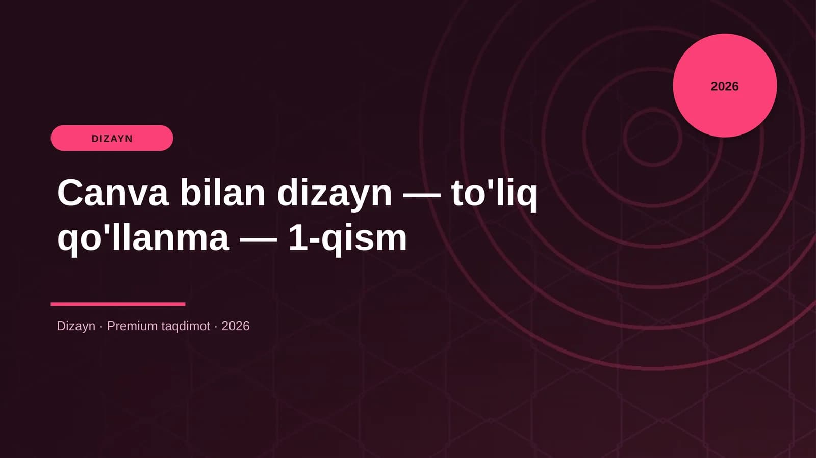 Canva bilan dizayn — to'liq qo'llanma — 1-qism