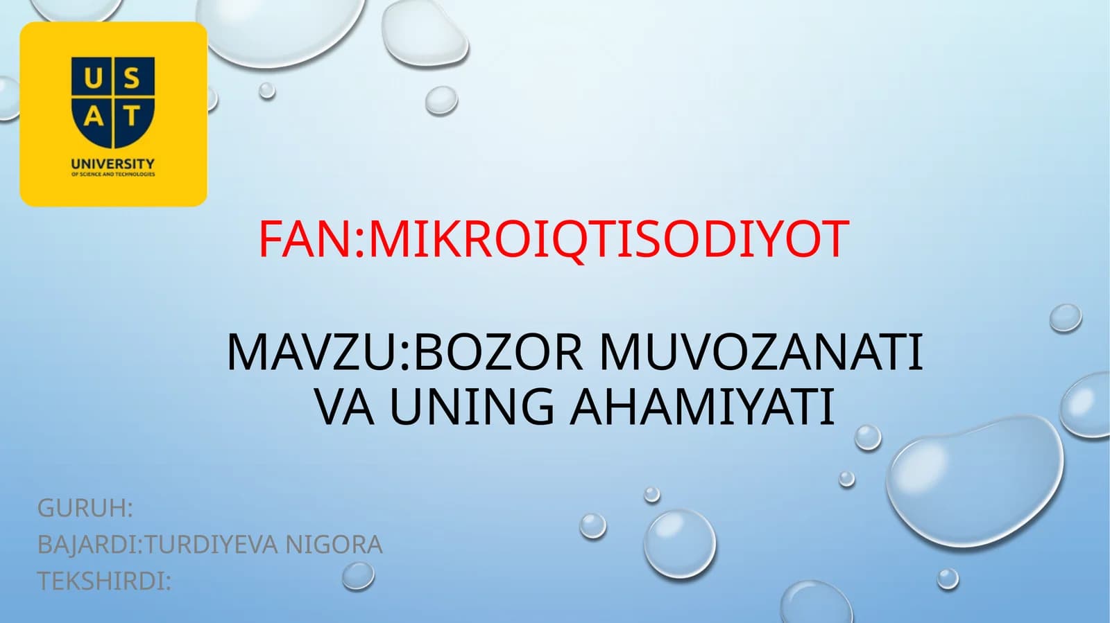 bozormuvozanati haqida