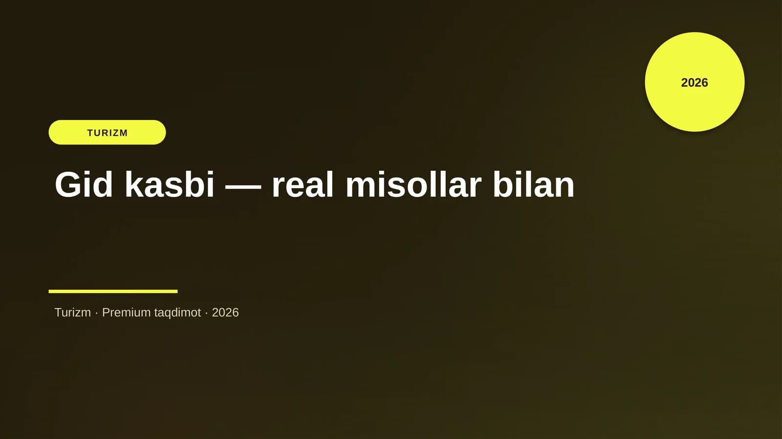Gid kasbi — real misollar bilan