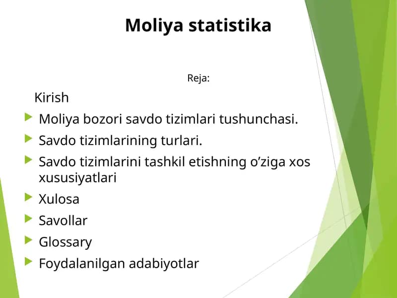 Moliya statistika