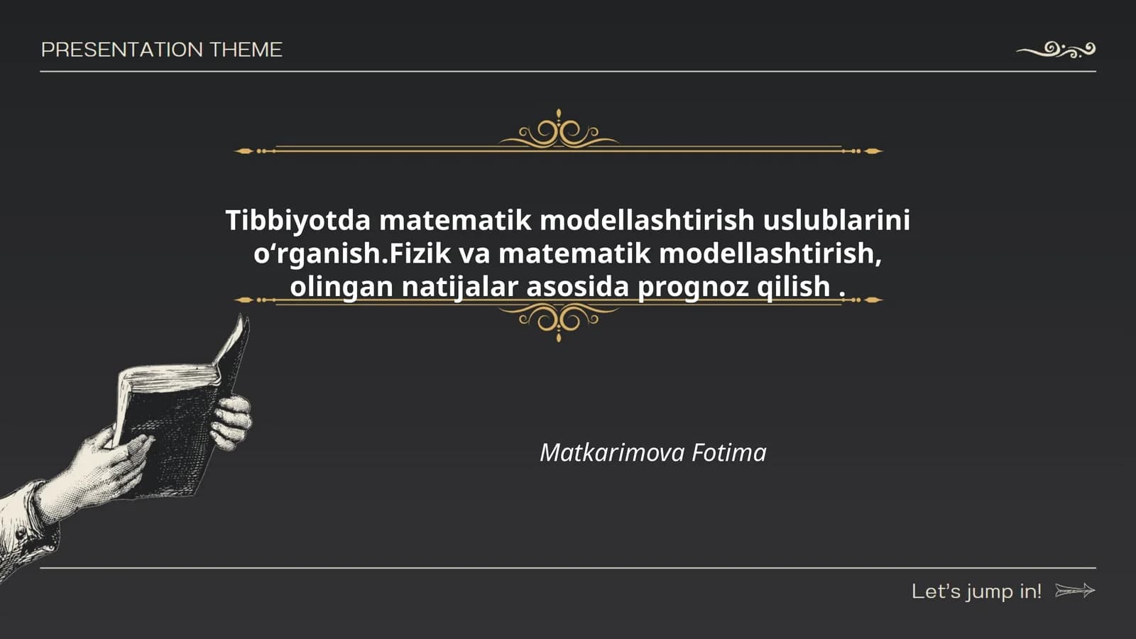 Matematik modellashtirishning Tibbiyotda qo'llanilishi