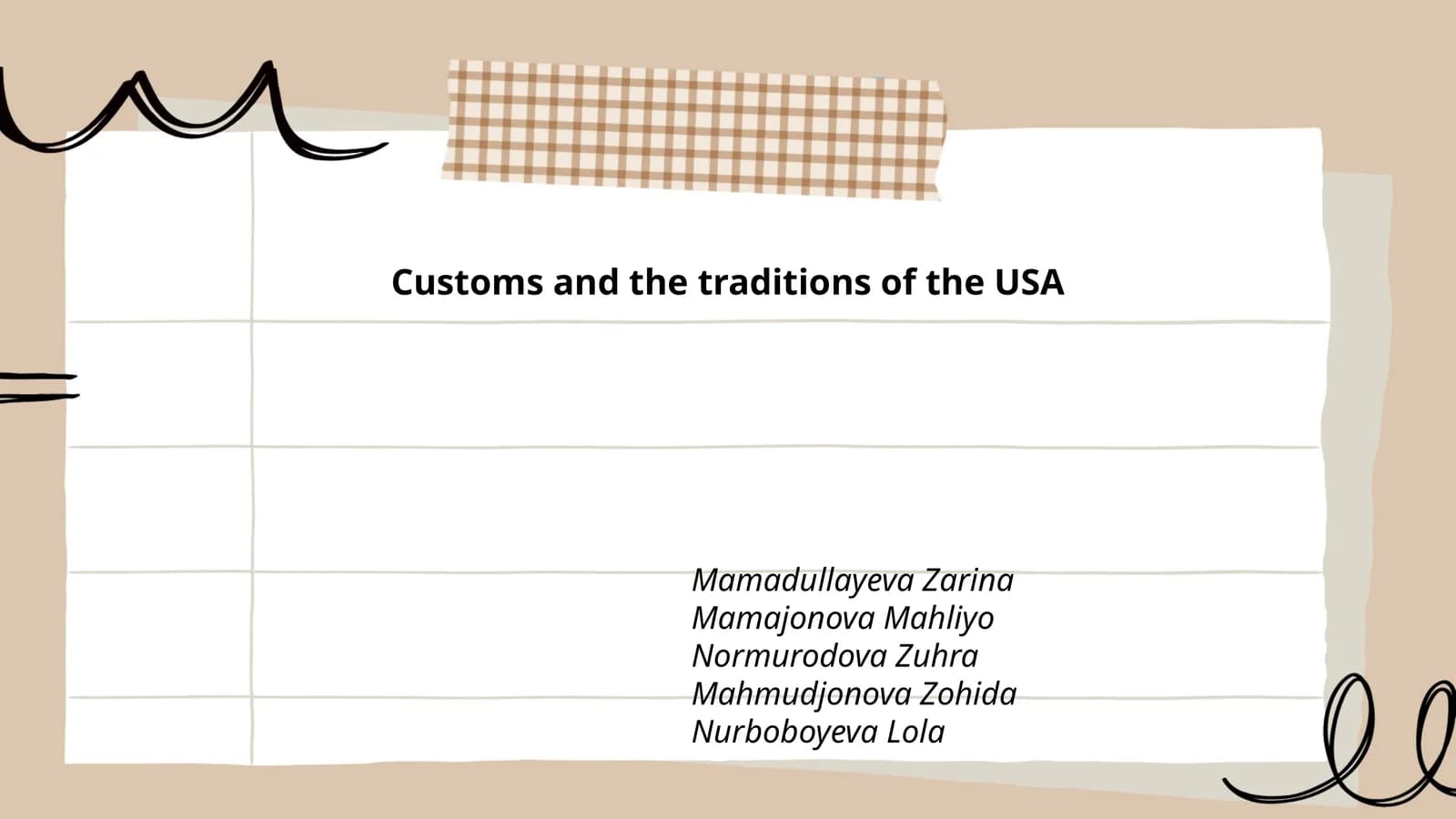 Customs and the traditions of the USA