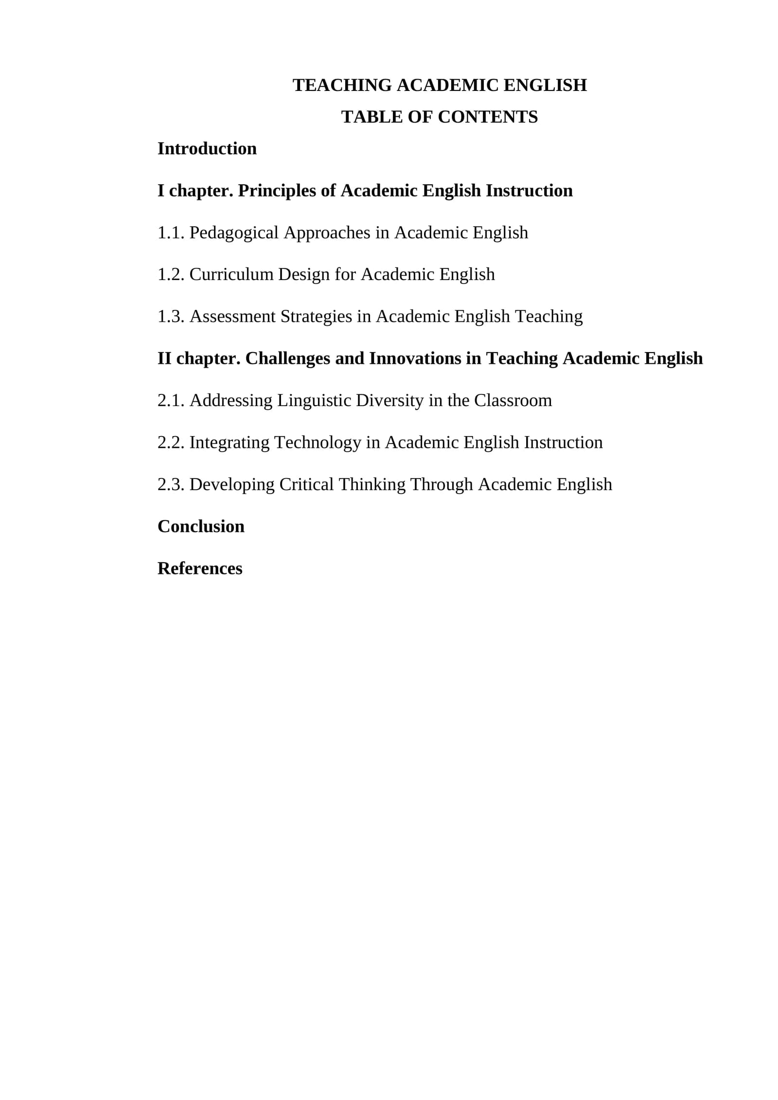 TEACHING ACADEMIC ENGLISH