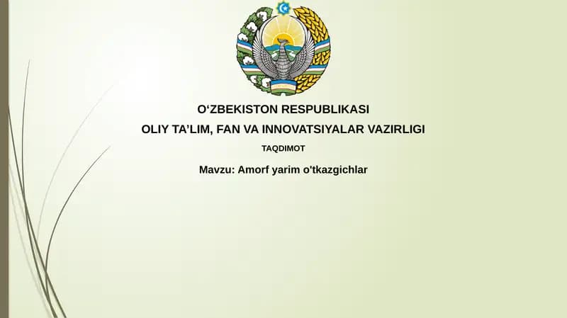 Amorf yarimo'tkazgichlar