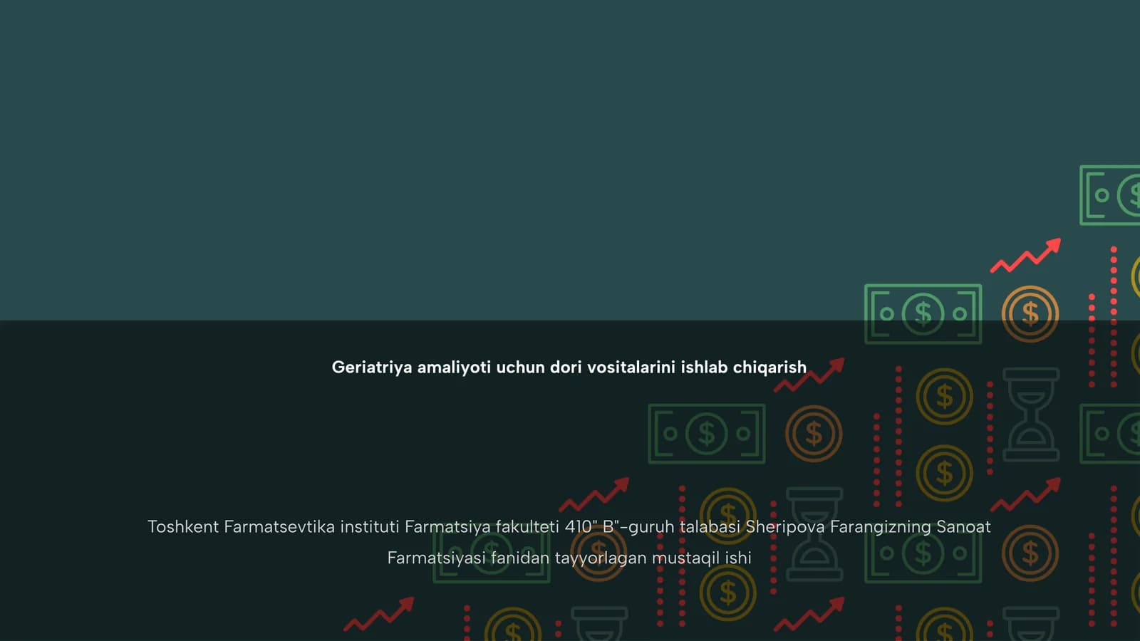 Geriatriya dori vositalarini ishlab chiqarish