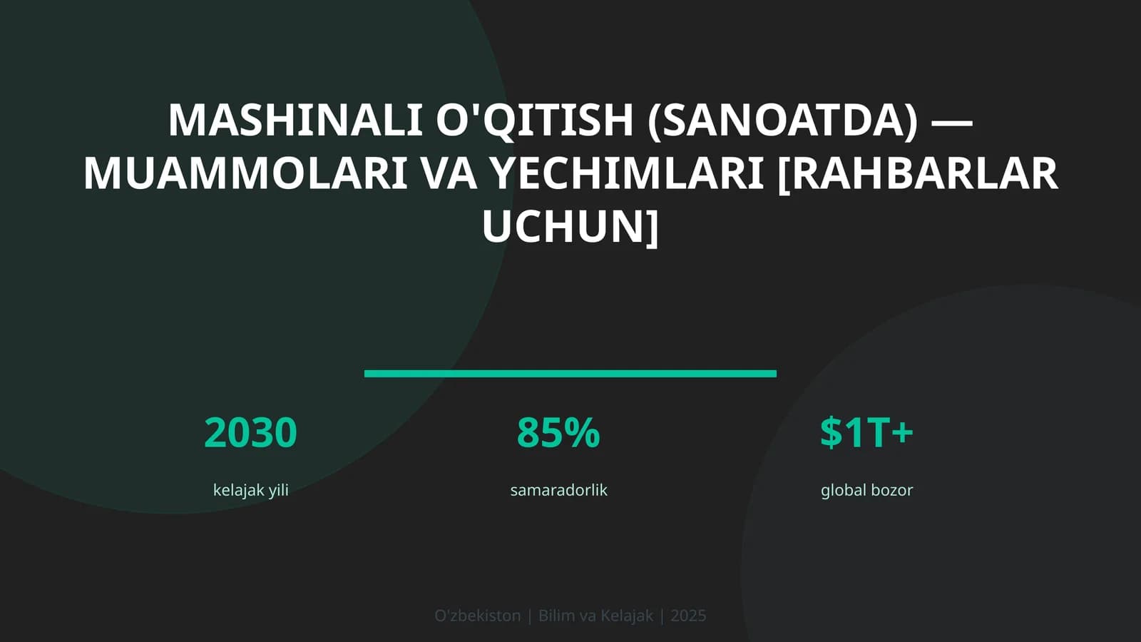 Mashinali o'qitish (sanoatda) — muammolari va yechimlari [rahbarlar uchun]