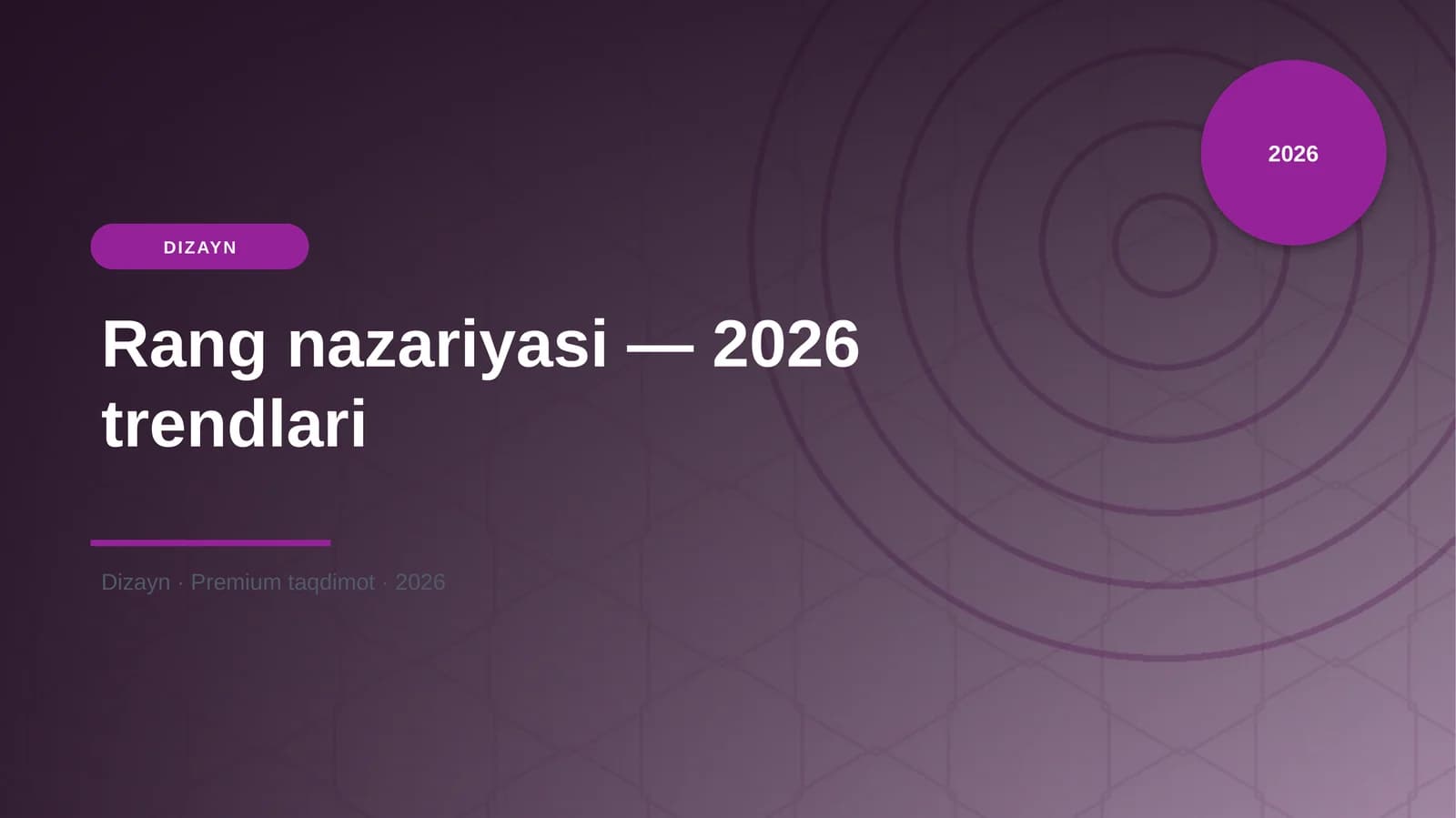 Rang nazariyasi — 2026 trendlari