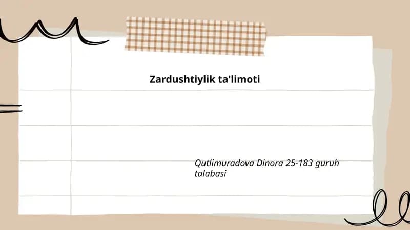 Zardushtiylik ta'limoti