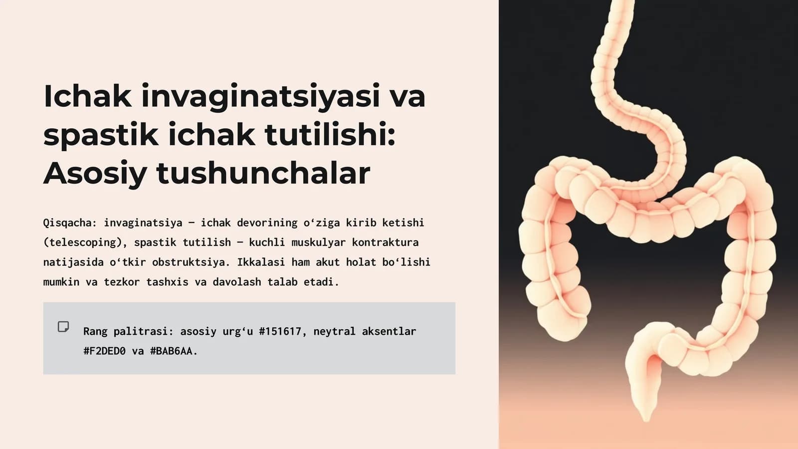 Ichak invaginatsiyasi va spastik ichak tutilishi: Asosiy tushunchalar