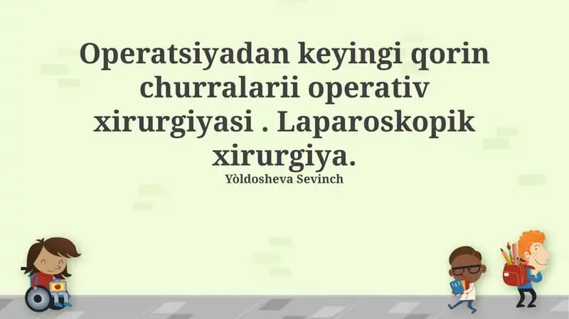 Operatsiyadan keyingi qorin churralarii operativ xirurgiyasi