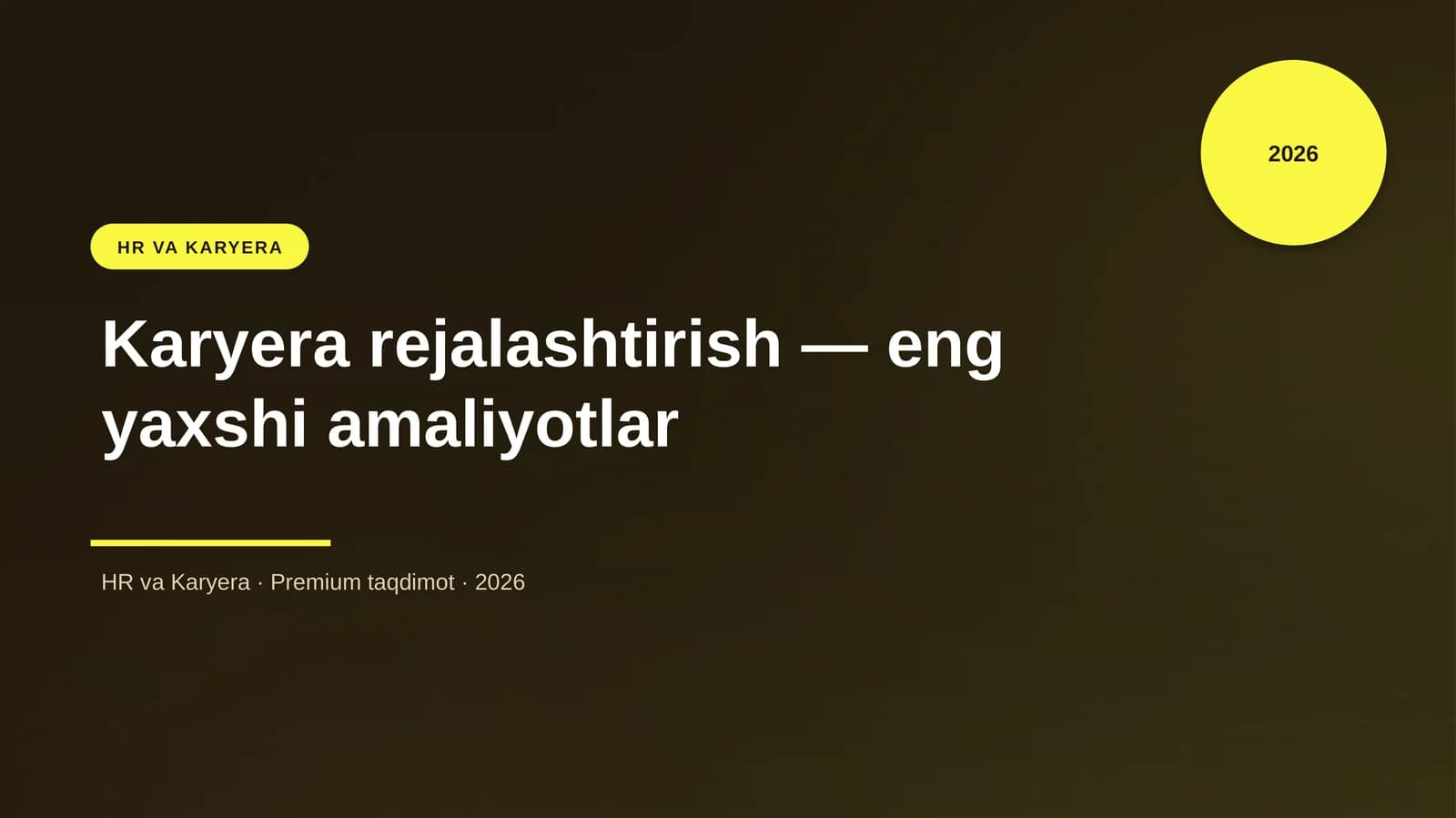 Karyera rejalashtirish — eng yaxshi amaliyotlar