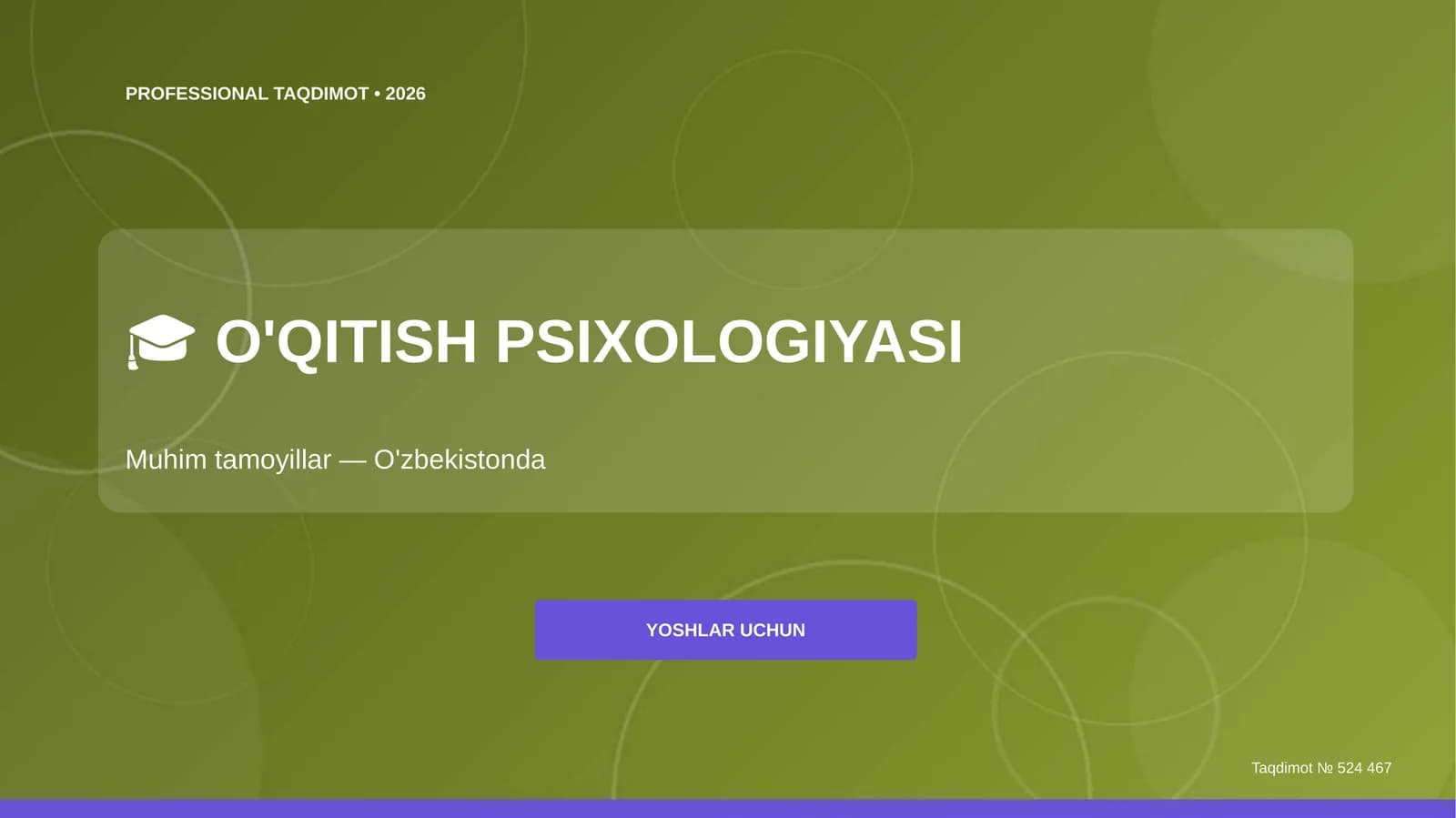 O'QITISH PSIXOLOGIYASI