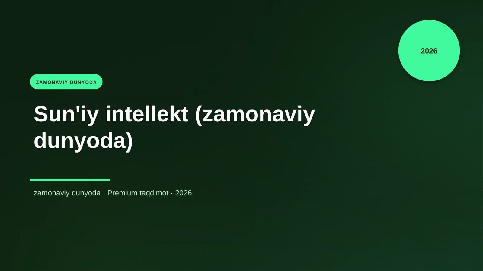 Sun'iy intellekt (zamonaviy dunyoda)