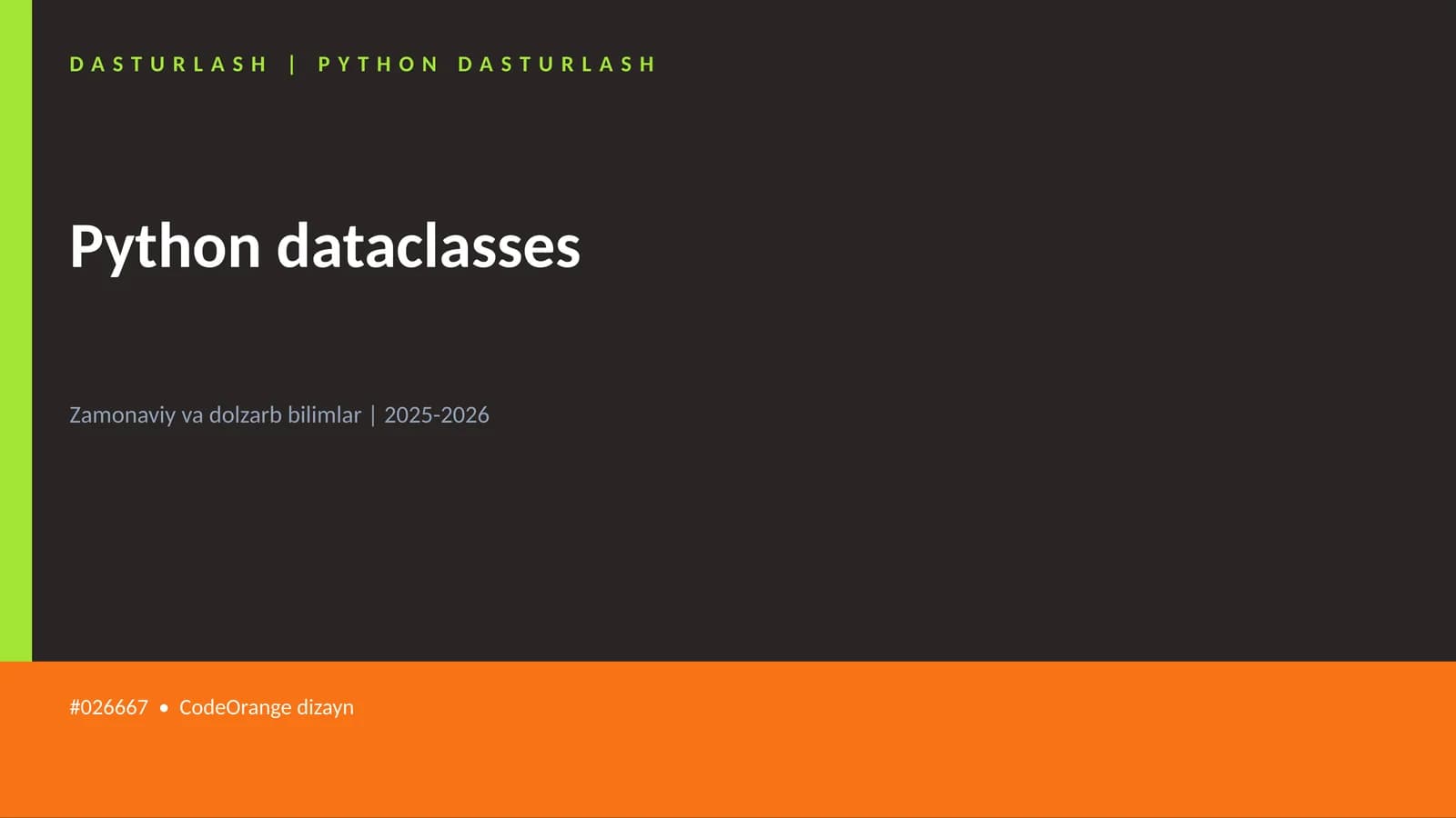 DASTURLASH | PYTHON DASTURLASH