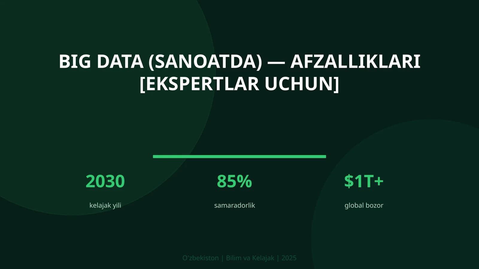 Big Data (Sanoatda) - Afzalliklari [Ekspertlar Uchun]
