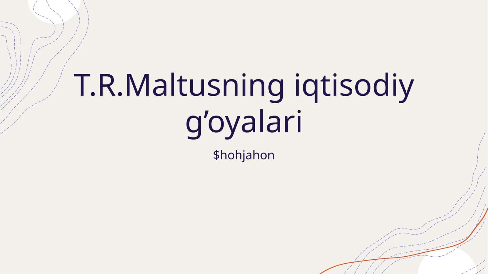 T.R.Maltusning iqtisodiy g’oyalari