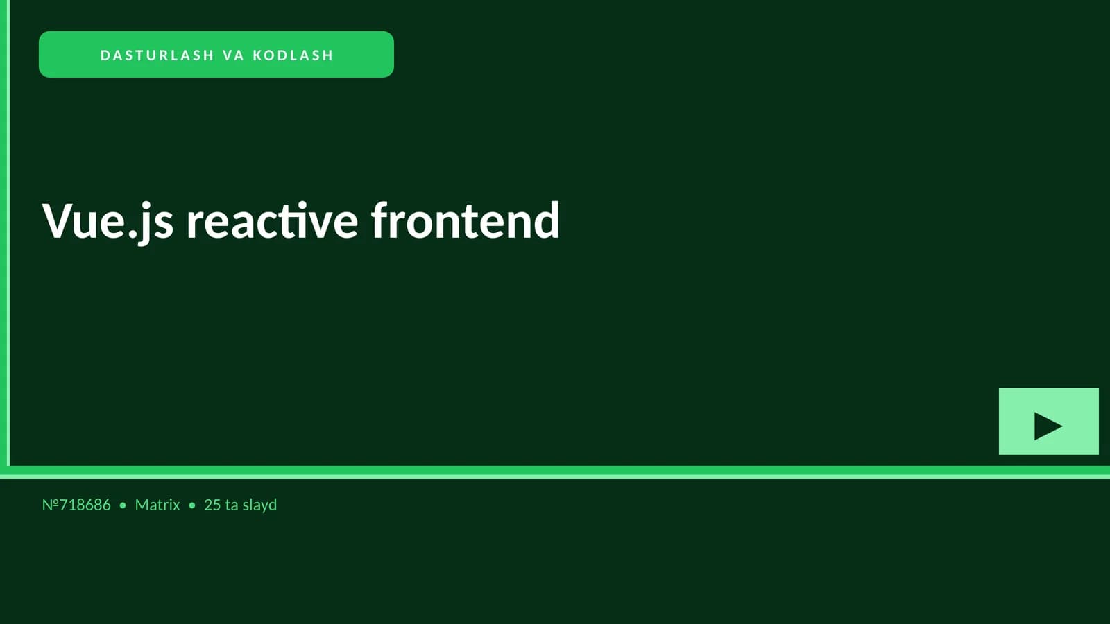 Vue.js reactive frontend