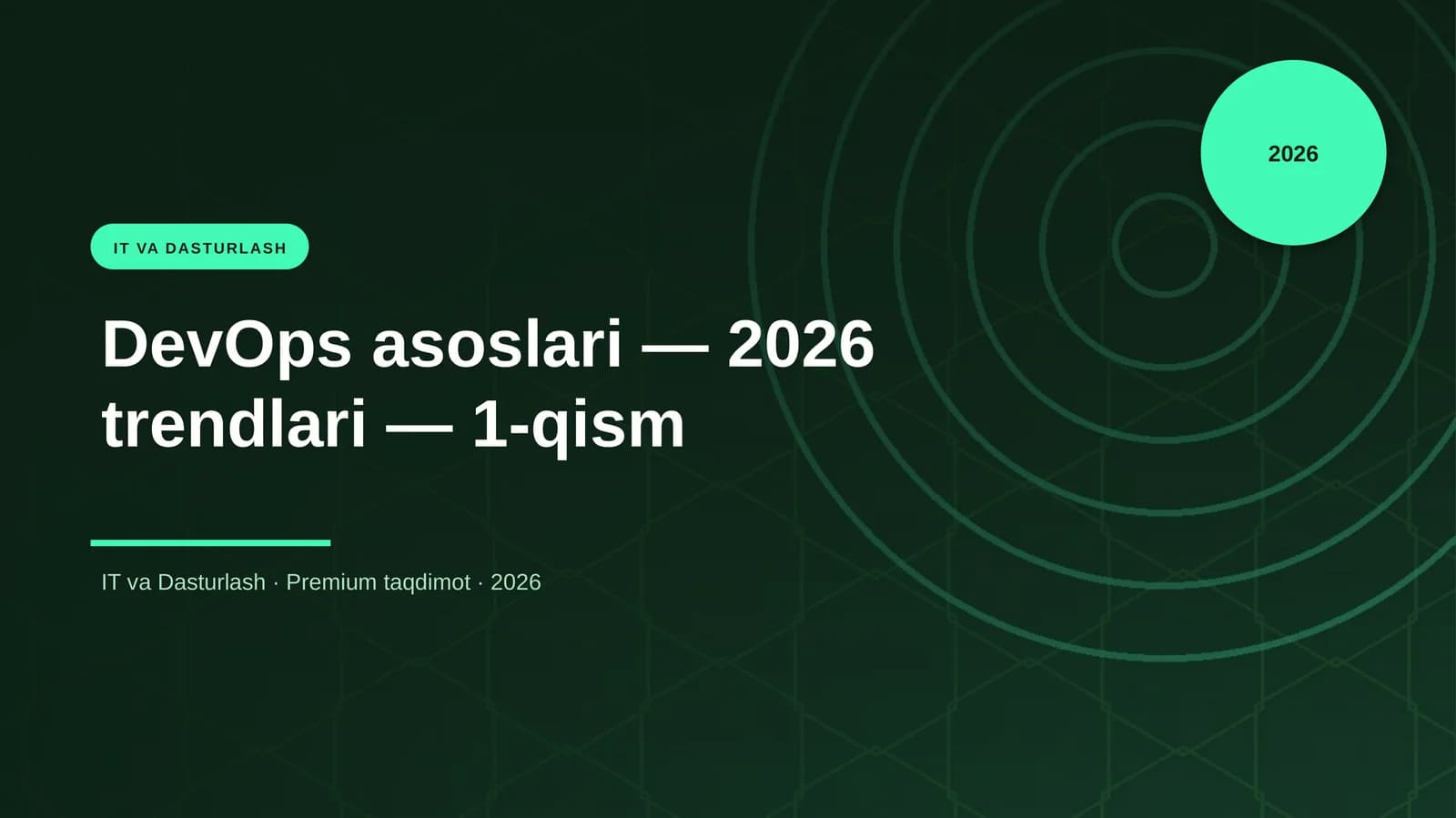 DevOps asoslari — 2026 trendlari — 1-qism
