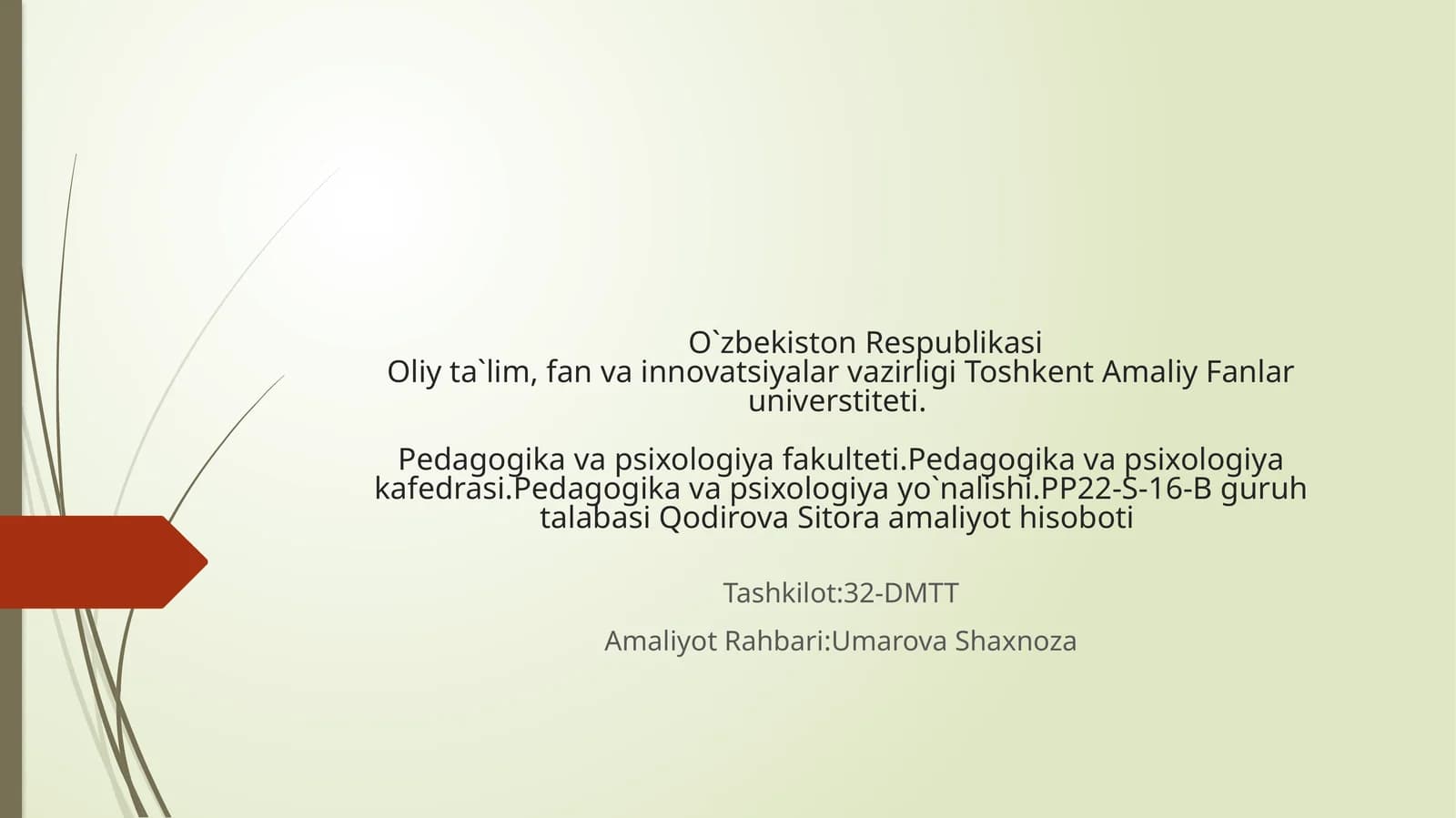PP22-S-16-B guruh talabasi Qodirova Sitora amaliyot hisoboti
