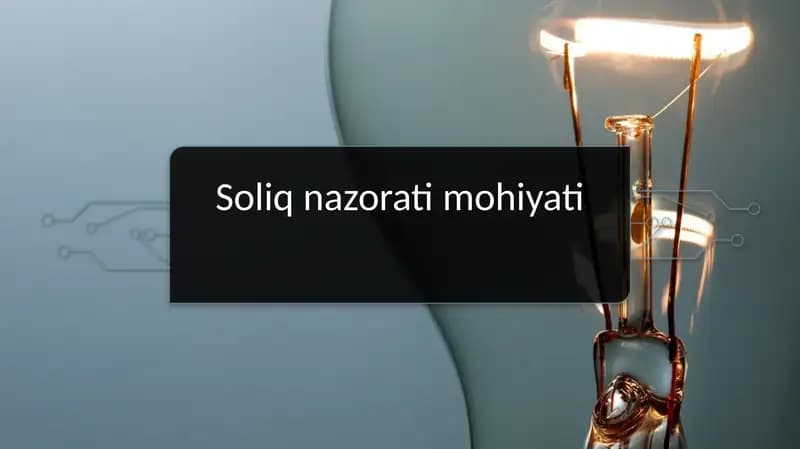 Soliq nazorati mohiyati