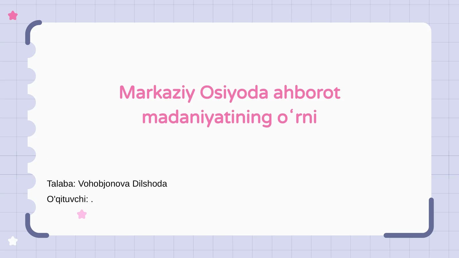 Markaziy Osiyoda ahborot madaniyatining oʻrni