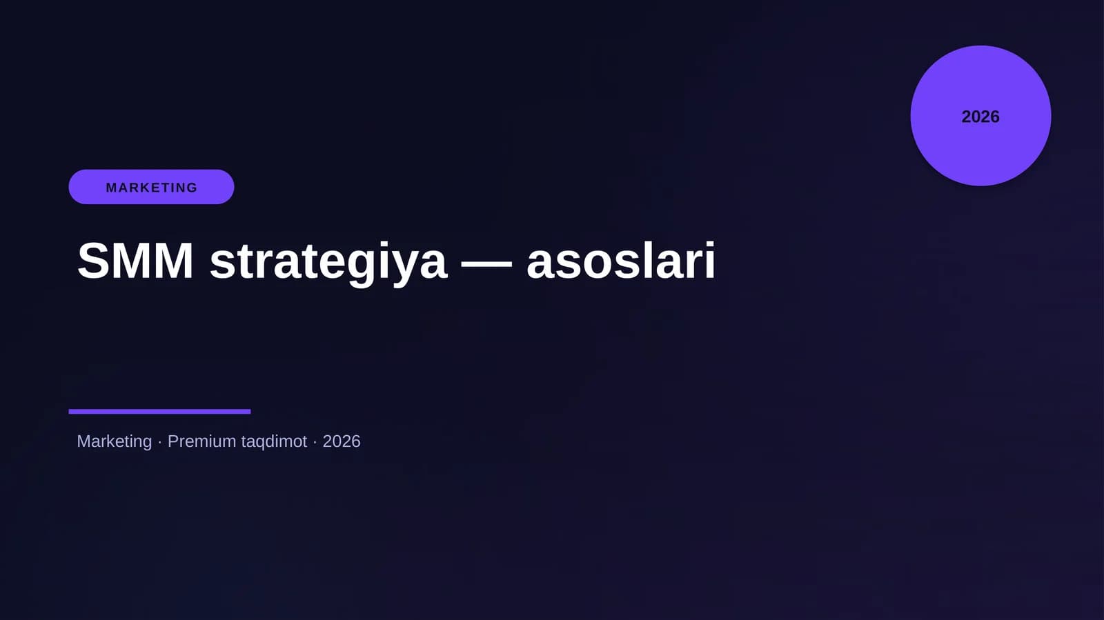 SMM strategiya — asoslari