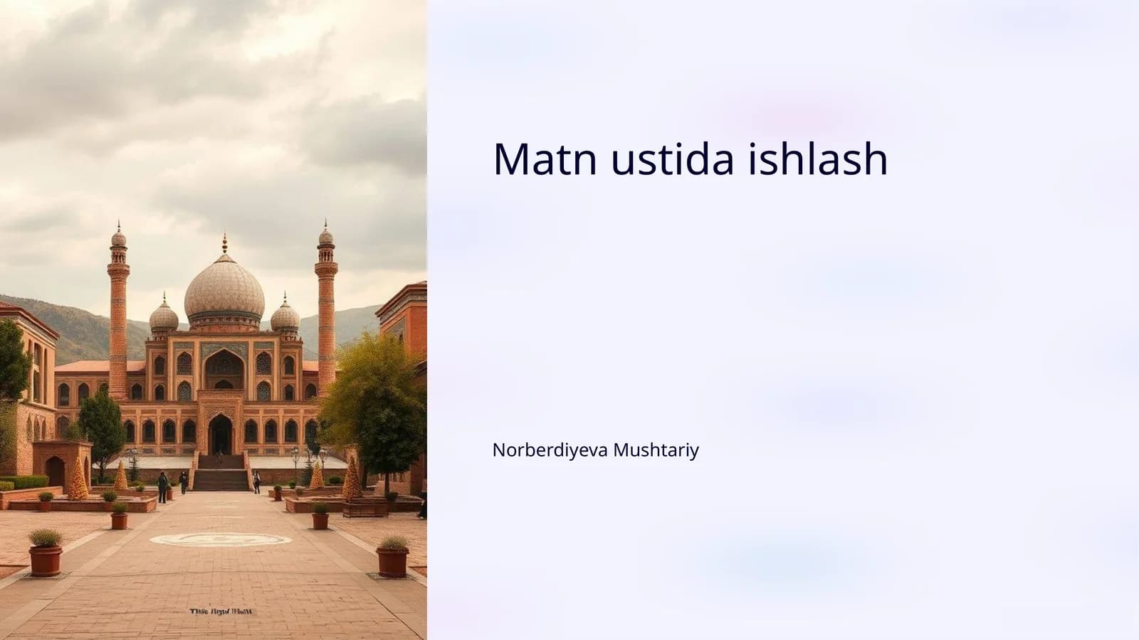 Matn ustida ishlash
