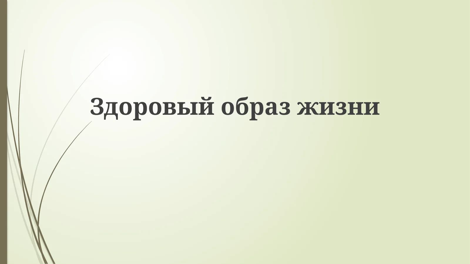 Основы здорового образа жизни