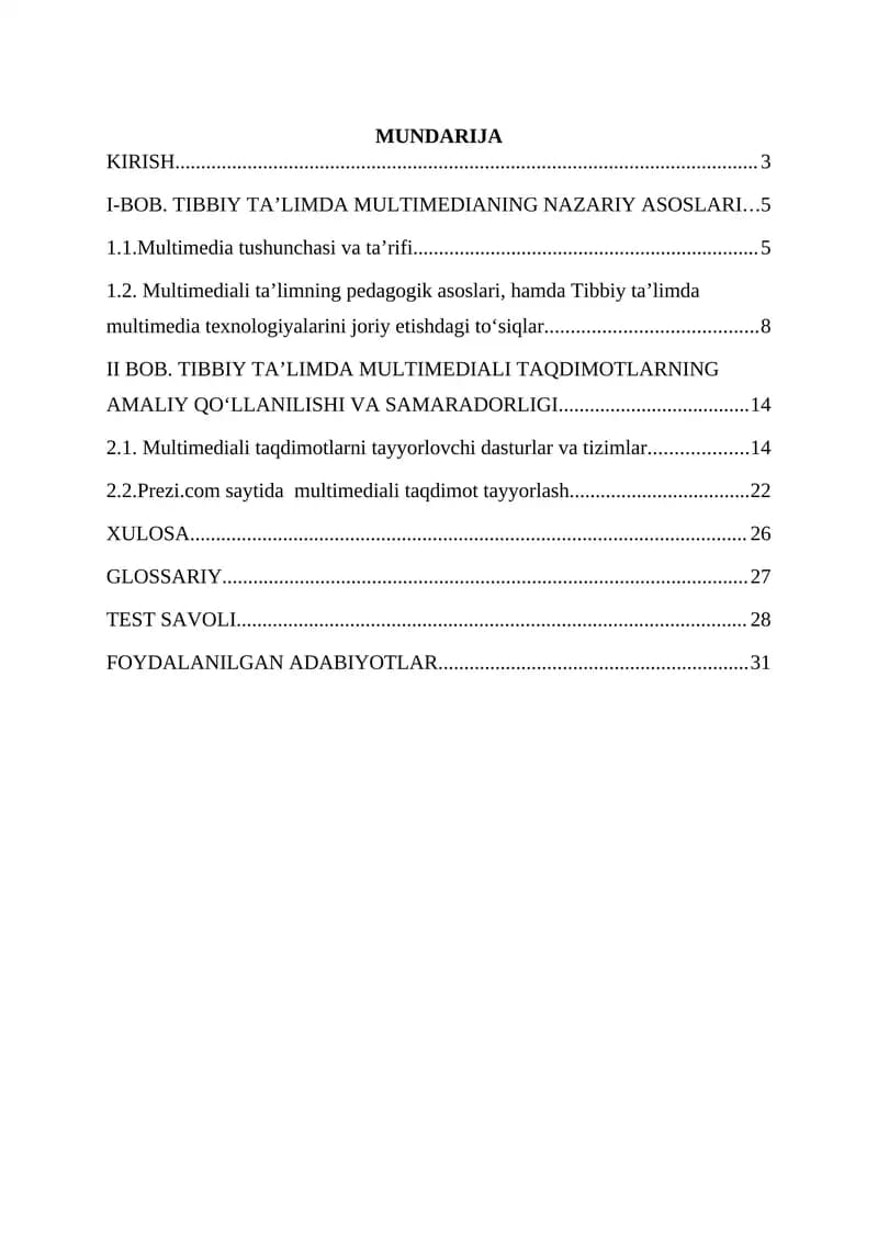 TIBBIY TA’LIMDA MULTIMEDIALI TAQDIMOTLARNING AMALIY QO‘LLANILISHI