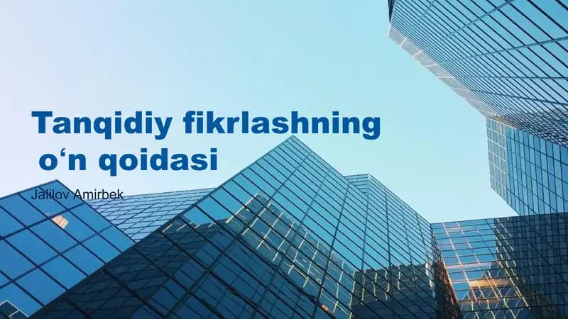 Tanqidiy fikrlashning oʻn qoidasi