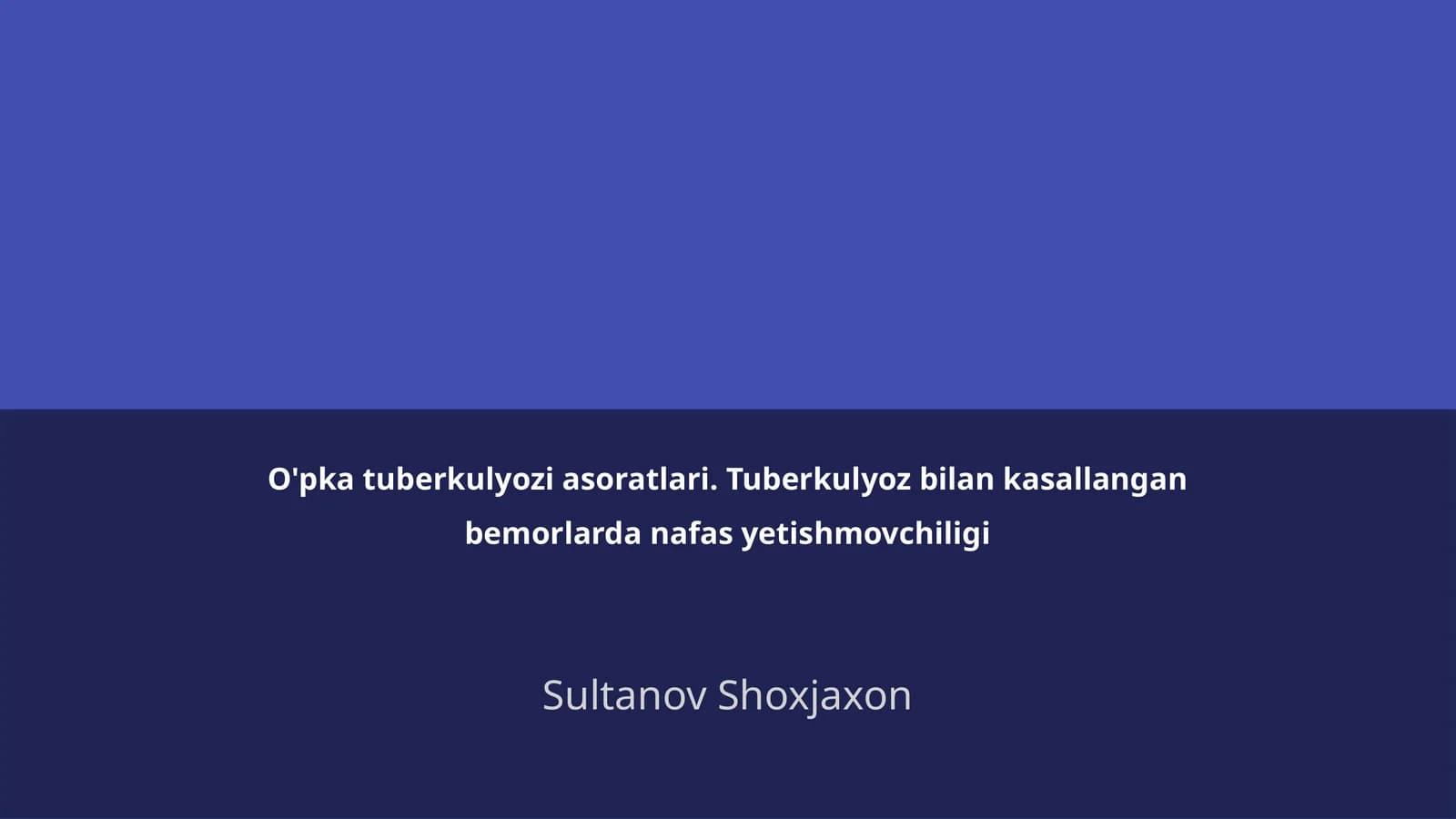 O'pka tuberkulyozi asoratlari