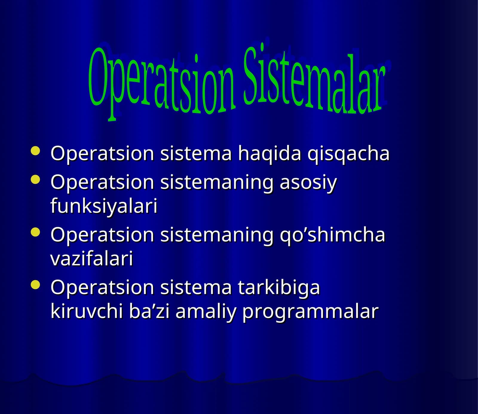 Operatsion Sistemalar