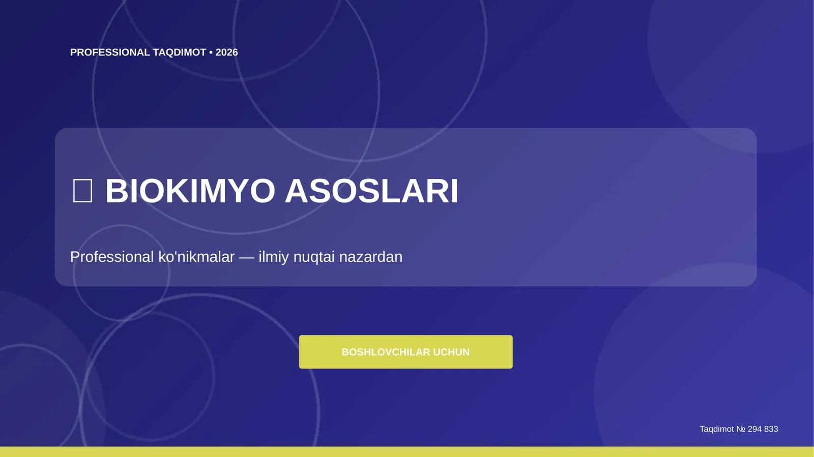 BIOKIMYO ASOSLARI