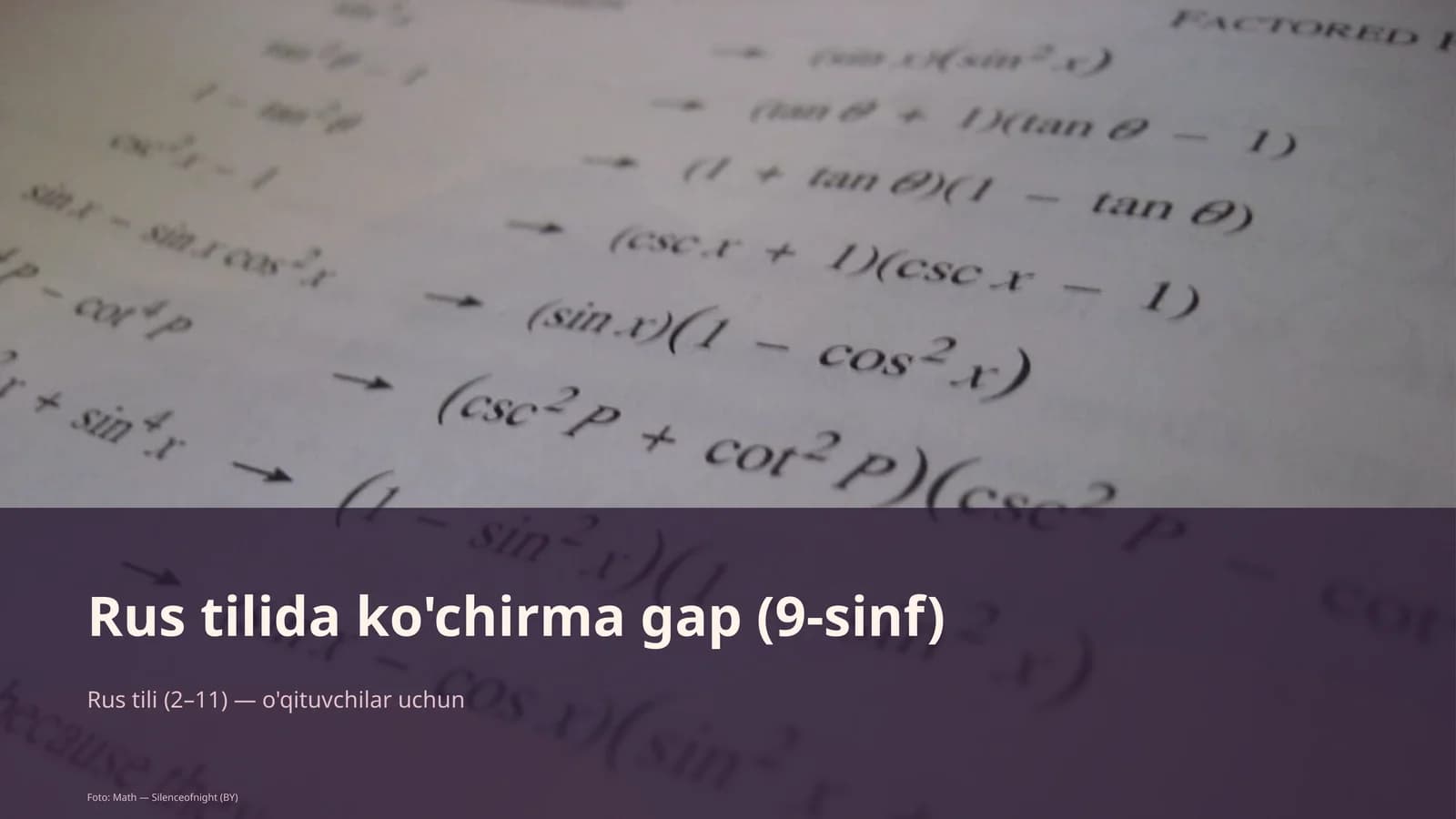 Rus tilida ko'chirma gap (9-sinf)