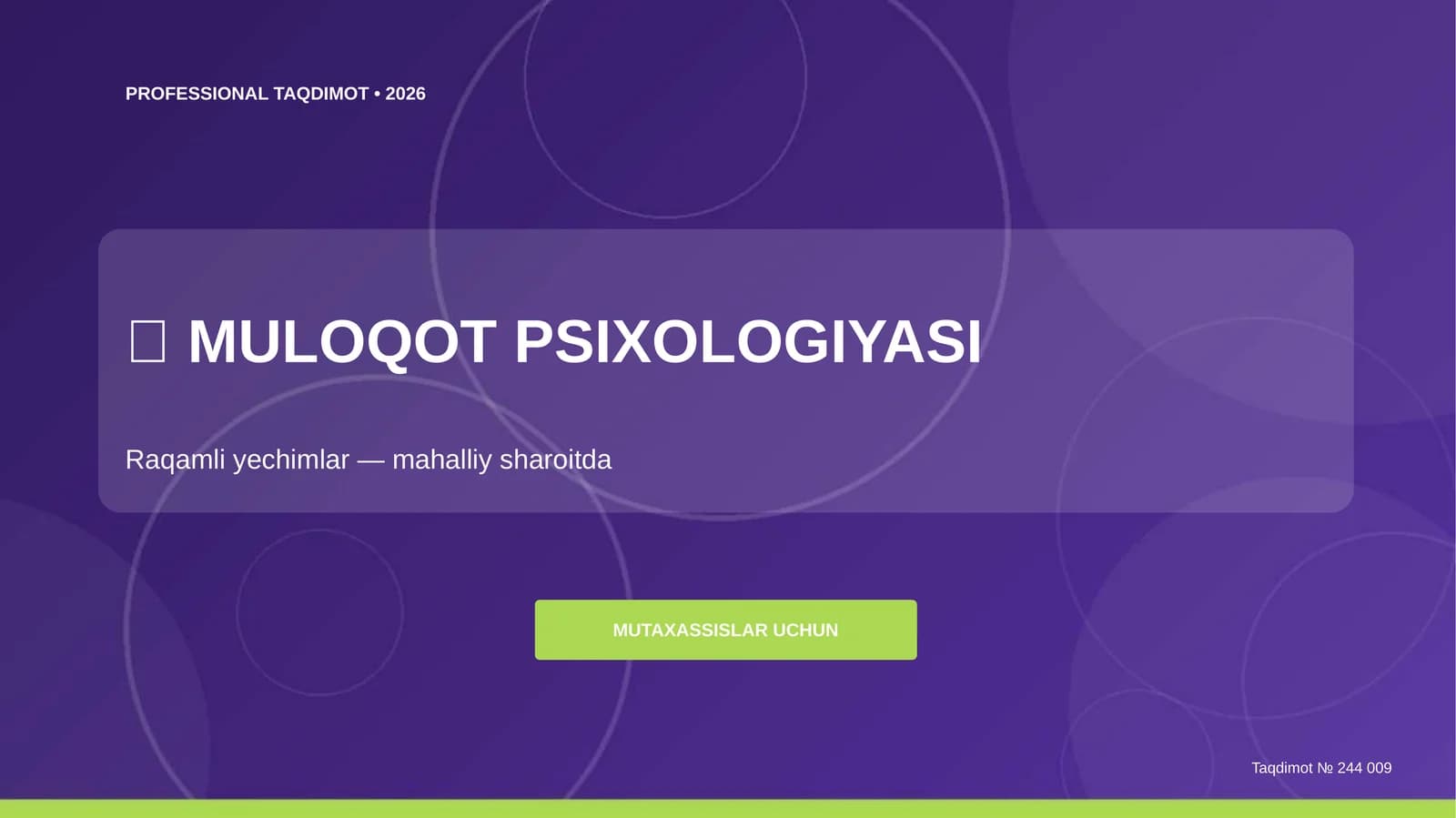 MULOQOT PSIXOLOGIYASI