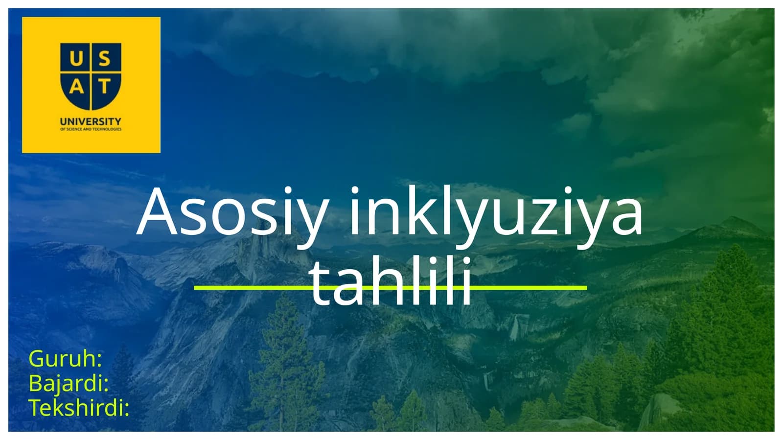 Asosiy inklyuziya tahlili